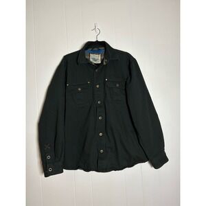 Gioberti Men's Black Snap Front Lined Flannel Shirt Jacket Size Large